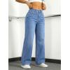 EMMIOL Women’s Wide Leg Baggy Jeans Low Rise Butt Lifting Stretchy Denim Pants 2026 BBL Boyfriend Back Patchwork Jeans(Blue)