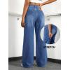 EMMIOL Women’s Wide Leg Baggy Jeans Low Rise Butt Lifting Stretchy Denim Pants 2026 BBL Boyfriend Back Patchwork Jeans(Mid Blue)