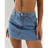 EMMIOL Skirts for Women Mid/Low Rised Sexy Mini Dress 2026 Trendy Summer Y2k Clothes Denim Skirt(Fringed Denim Blue)