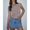 EMMIOL Skirts for Women Mid/Low Rised Sexy Mini Dress 2026 Trendy Summer Y2k Clothes Denim Skirt(Fringed Denim Blue)