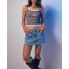 EMMIOL Skirts for Women Mid/Low Rised Sexy Mini Dress 2026 Trendy Summer Y2k Clothes Denim Skirt(Fringed Denim Blue)