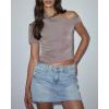 EMMIOL Skirts for Women Mid/Low Rised Sexy Mini Dress 2026 Trendy Summer Y2k Clothes Denim Skirt(Fringed Light Blue)