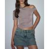 EMMIOL Skirts for Women Mid/Low Rised Sexy Mini Dress 2026 Trendy Summer Y2k Clothes Denim Skirt(Fringed Retro Blue)