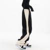 EMMIOL Y2K Baggy Sweatpants for Women, 2026 Barrel Leg Joggers, High Waisted Wide Leg Lounge Pants with Pockets(Black)
