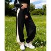 EMMIOL Y2K Baggy Sweatpants for Women, 2026 Barrel Leg Joggers, High Waisted Wide Leg Lounge Pants with Pockets(Black)