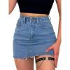 EMMIOL Skirts for Women Mid/Low Rised Sexy Mini Dress 2026 Trendy Summer Y2k Clothes Denim Skirt(Fringed Denim Blue)