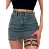 EMMIOL Skirts for Women Mid/Low Rised Sexy Mini Dress 2026 Trendy Summer Y2k Clothes Denim Skirt(Fringed Retro Blue)