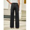 EMMIOL Women’s Wide Leg Jeans Mid High Waisted Trendy Seamed Front Baggy Vintage Denim Pants with Pockets(Black)