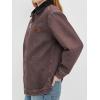 EMMIOL Barn Jean Jacket for Women Zipper 2026 Clean Fit Long Sleeve Denim Jackets(A Brown Black)