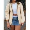 EMMIOL Barn Jean Jacket for Women Zipper 2026 Clean Fit Long Sleeve Denim Jackets(A Khaki Green)