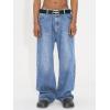 EMMIOL Cargo Baggy Jeans for Men, Pants Wide Leg, Relaxed Loose Fit Denim Y2K Straight Leg Streetwear Vintage(201-blue 1)
