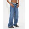 EMMIOL Cargo Baggy Jeans for Men, Pants Wide Leg, Relaxed Loose Fit Denim Y2K Straight Leg Streetwear Vintage(201-dark Blue)
