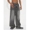 EMMIOL Cargo Baggy Jeans for Men, Pants Wide Leg, Relaxed Loose Fit Denim Y2K Straight Leg Streetwear Vintage(201-dark Grey)