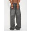 EMMIOL Cargo Baggy Jeans for Men, Pants Wide Leg, Relaxed Loose Fit Denim Y2K Straight Leg Streetwear Vintage(201-dark Grey)