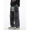 EMMIOL Cargo Baggy Jeans for Men, Pants Wide Leg, Relaxed Loose Fit Denim Y2K Straight Leg Streetwear Vintage(210-dark Grey)