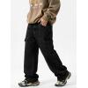 EMMIOL Cargo Baggy Jeans for Men, Pants Wide Leg, Relaxed Loose Fit Denim Y2K Straight Leg Streetwear Vintage(Black)