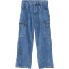 EMMIOL Cargo Baggy Jeans for Men, Pants Wide Leg, Relaxed Loose Fit Denim Y2K Straight Leg Streetwear Vintage(Blue)