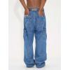 EMMIOL Cargo Baggy Jeans for Men, Pants Wide Leg, Relaxed Loose Fit Denim Y2K Straight Leg Streetwear Vintage(Blue)