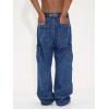 EMMIOL Cargo Baggy Jeans for Men, Pants Wide Leg, Relaxed Loose Fit Denim Y2K Straight Leg Streetwear Vintage(Dark Blue)