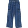 EMMIOL Cargo Baggy Jeans for Men, Pants Wide Leg, Relaxed Loose Fit Denim Y2K Straight Leg Streetwear Vintage(Dark Blue)