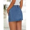 EMMIOL Denim Jean Skirt for Women Low Rise Mini Y2K Summer Sexy Skorts with Pocket Trendy Casual Skirts(Blue)