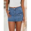 EMMIOL Denim Jean Skirt for Women Low Rise Mini Y2K Summer Sexy Skorts with Pocket Trendy Casual Skirts(Blue)