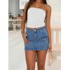 EMMIOL Denim Jean Skirt for Women Low Rise Mini Y2K Summer Sexy Skorts with Pocket Trendy Casual Skirts(Blue)
