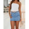 EMMIOL Denim Jean Skirt for Women Low Rise Mini Y2K Summer Sexy Skorts with Pocket Trendy Casual Skirts(Light Blue)