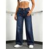 EMMIOL Women’s Wide Leg Baggy Jeans Mid Rise Butt Lifting Stretchy Denim Pants 2026 BBL Boyfriend Back Patchwork Jeans(Dark Blue)