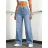 EMMIOL Women’s Wide Leg Baggy Jeans Mid Rise Butt Lifting Stretchy Denim Pants 2026 BBL Boyfriend Back Patchwork Jeans(Light Blue)