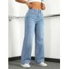 EMMIOL Women’s Wide Leg Baggy Jeans Mid Rise Butt Lifting Stretchy Denim Pants 2026 BBL Boyfriend Back Patchwork Jeans(Light Blue)