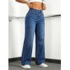 EMMIOL Women’s Wide Leg Baggy Jeans Mid Rise Butt Lifting Stretchy Denim Pants 2026 BBL Boyfriend Back Patchwork Jeans(Mid Blue)