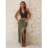 Jean Skirts for Women Maxi Side Slit Sexy Dress 2026 Summer Trendy Sexy Denim Long Skirt(Army Green)