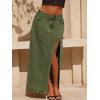 Jean Skirts for Women Maxi Side Slit Sexy Dress 2026 Summer Trendy Sexy Denim Long Skirt(Army Green)