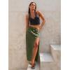 Jean Skirts for Women Maxi Side Slit Sexy Dress 2026 Summer Trendy Sexy Denim Long Skirt(Army Green)