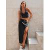 Jean Skirts for Women Maxi Side Slit Sexy Dress 2026 Summer Trendy Sexy Denim Long Skirt(Black)