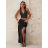 Jean Skirts for Women Maxi Side Slit Sexy Dress 2026 Summer Trendy Sexy Denim Long Skirt(Black)