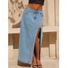 Jean Skirts for Women Maxi Side Slit Sexy Dress 2026 Summer Trendy Sexy Denim Long Skirt(Blue)