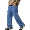 EMMIOL Cargo Baggy Jeans for Men, Pants Wide Leg, Relaxed Loose Fit Denim Y2K Straight Leg Streetwear Vintage(Blue)