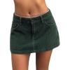 EMMIOL Corduroy Skirts for Women Mid/Low Rised Casual A Line Mini Dress 2026 Trendy Y2k Clothes(Corduroy Green)