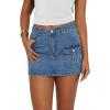 EMMIOL Denim Jean Skirt for Women Low Rise Mini Y2K Summer Sexy Skorts with Pocket Trendy Casual Skirts(Blue)