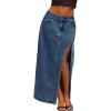 Jean Skirts for Women Maxi Side Slit Sexy Dress 2026 Summer Trendy Sexy Denim Long Skirt(Dark Blue)