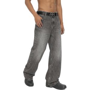 EMMIOL Cargo Baggy Jeans for Men, Pants Wide Leg, Relaxed Loose Fit Denim Y2K Straight Leg Streetwear Vintage(201-dark Grey)