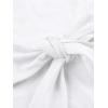 EMMIOL Sexy V Neck T Shirts for Women – Short Sleeve Slim Fit Bow Bandage Cute Crop Tops Y2k Summer Trendy Going Out Clothes(White Bow Bandage)
