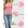 EMMIOL Y2K Mesh Top Women Long Sleeve Shirts Scoop Neck Ruffle Hem Babydoll Blouse Grunge Top(Pink)