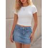 EMMIOL Jean Skirts for Women Denim – Y2k A Line Mini Skirt with Shorts Stretchy Pockets Summer Skort Trendy(Blue)