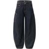 EMMIOL Womens Rivet Y2K Wide Leg Jeans Low Rise Baggy Jeans Straight Denim Pants Trendy Spring(Bb003-black)