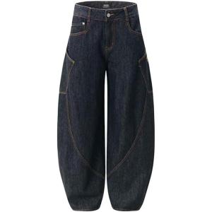 EMMIOL Womens Rivet Y2K Wide Leg Jeans Low Rise Baggy Jeans Straight Denim Pants Trendy Spring(Bb003-black)