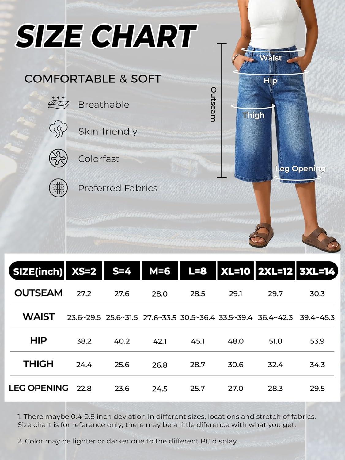 image:imageEMMIOL Long Baggy Denim Jorts for Women High Waisted Bermuda Y2k Jean Shorts Wide Leg Casual Streetwear Summer ShortsNavy Blue