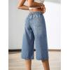 EMMIOL Long Baggy Denim Jorts for Women – High Waisted Bermuda Y2k Jean Shorts Wide Leg Casual Streetwear Summer Shorts(Blue)